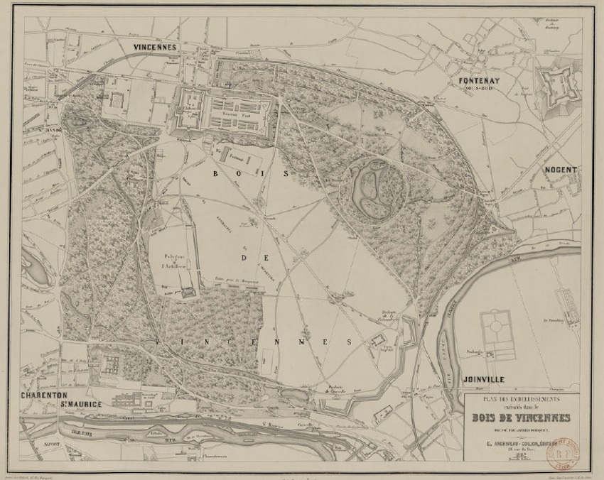 Plan des embellissements du bois de Vincennes 1862 pour site 